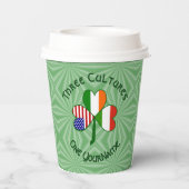 Gobelets En Papier Hungarian Irish USA Shamrock Personalized Text (Verso)
