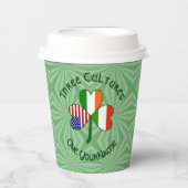 Gobelets En Papier Hungarian Irish USA Shamrock Personalized Text (Recto)