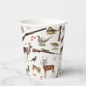 Gobelets En Papier Hunting Wildlife Outdoorsman Pattern (Verso)