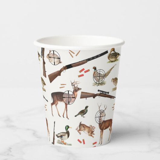 Gobelets En Papier Hunting Wildlife Outdoorsman Pattern (Recto)