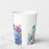 Gobelets En Papier Hydrangeas Fleurs Bleues Fête de Mariage (Droite)