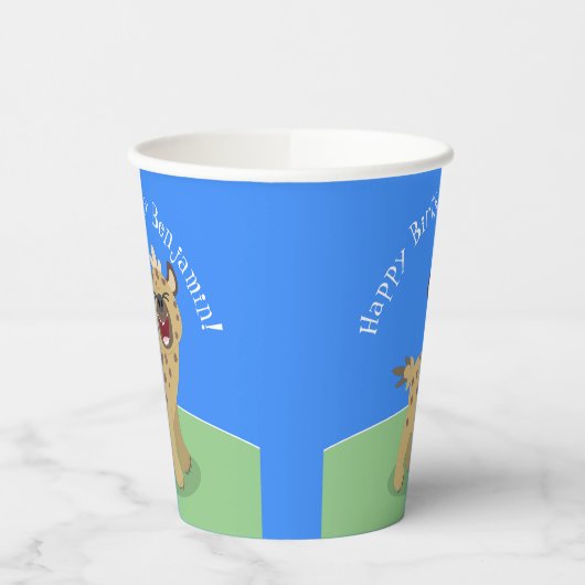 Gobelets En Papier hyène drôle personnalisée rire anniversaire de des (Gauche)