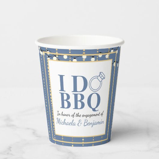 Gobelets En Papier I Do BBQ Engagement Party Couples Douche (Verso)