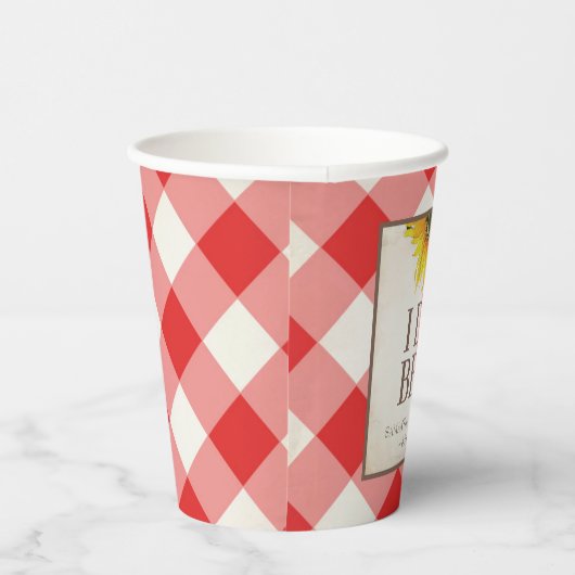 Gobelets En Papier I Do BBQ Sunflower Party Table  (Droite)