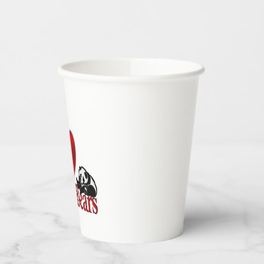 Gobelets En Papier I Heart Panda Bears (Gauche)