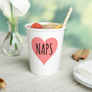 Gobelets En Papier I Love Naps - Naps Heart