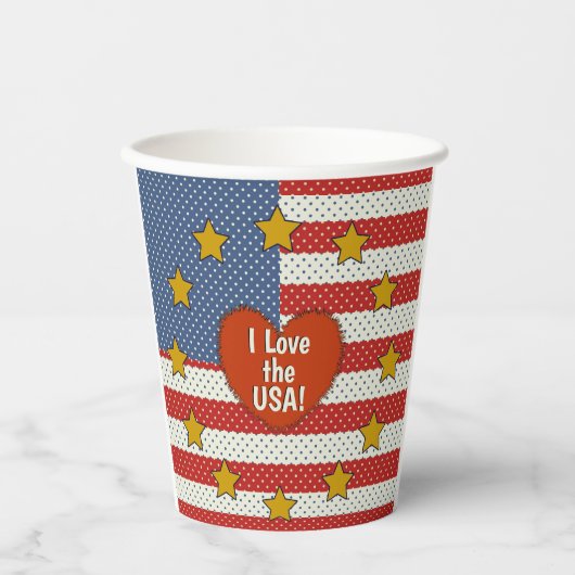 Gobelets En Papier I Love The America (Recto)