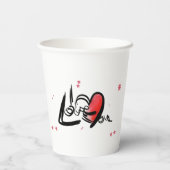 Gobelets En Papier I Love You Romantic Heart Art (Verso)