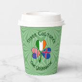 Gobelets En Papier Icelandic Irish American Shamrock Personalize Text (Verso)