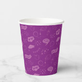 Gobelets En Papier Icône Motif de gribouillis  violet (Verso)