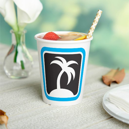 Gobelets En Papier Icône Palm Tree