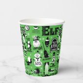 Gobelets En Papier Icônes Elf et citations de films (Verso)