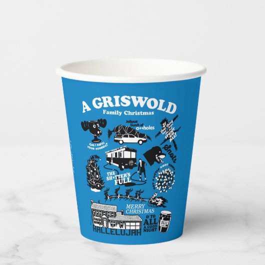 Gobelets En Papier Icônes et citations de vacances de Noël (Recto)