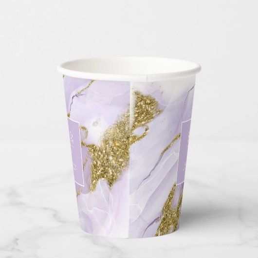 Gobelets En Papier ID Abstrait Lavande d'encre Lux990 (Droite)