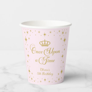 Gobelets En Papier Il était une fois Gold Princess Anniversaire