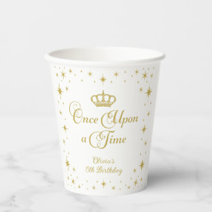Gobelets En Papier Il était une fois la princesse d'or Anniversaire