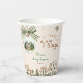 Gobelets En Papier Il faut un Baby shower d'hiver de village (Recto)