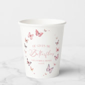 Gobelets En Papier Il Me Donne Des Papillons Doux Fête des mariées Ro (Recto)