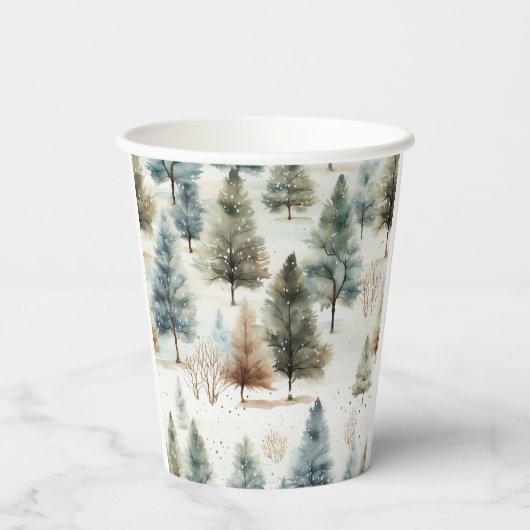 Gobelets En Papier Il neige sur les sapins - (Verso)