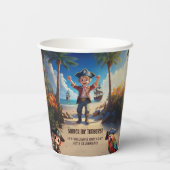 Gobelets En Papier Île tropicale Pirate Boy fête d'anniversaire (Verso)