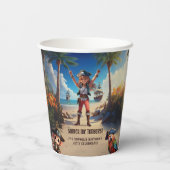 Gobelets En Papier Ile tropicale Pirate Girl Anniversaire (Verso)