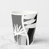 Gobelets En Papier Illustration botanique en noir et blanc (Recto)