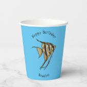 Gobelets En Papier Illustration d'angelfish (Verso)