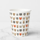 Gobelets En Papier Illustration d'animaux sauvages de la forêt (Verso)