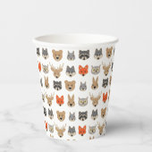 Gobelets En Papier Illustration d'animaux sauvages de la forêt (Recto)