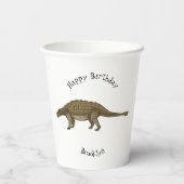 Gobelets En Papier Illustration d'Ankylosaurus (Verso)