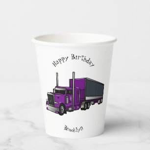Gobelets En Papier Illustration de camion semi-remorque