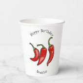 Gobelets En Papier Illustration de chili (Verso)