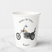 Gobelets En Papier Illustration de Chopper Motorcycle 1950 (Verso)