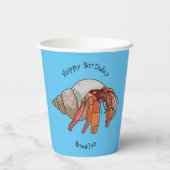 Gobelets En Papier Illustration de crabe ermite (Verso)
