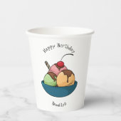 Gobelets En Papier Illustration de crème glacée (Recto)