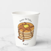 Gobelets En Papier Illustration de dessin animé de Pancake (Verso)