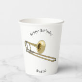 Gobelets En Papier Illustration de dessin animé de Trombone (Verso)