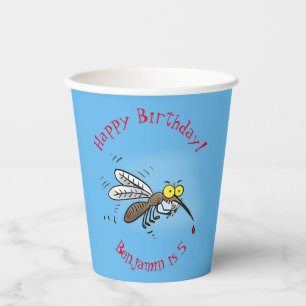 Gobelets En Papier Illustration de dessin animé d'insecte moustique d