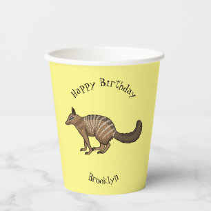 Gobelets En Papier Illustration de dessin animé joyeux numbat