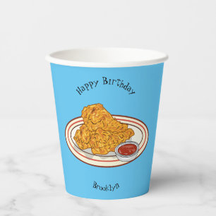 Gobelets En Papier Illustration de dessin animé sur le poulet frit