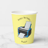 Gobelets En Papier Illustration de dessin d'imprimante (Verso)