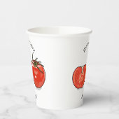 Gobelets En Papier Illustration de dessin sur la tomate (Gauche)