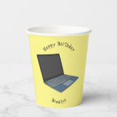 Gobelets En Papier Illustration de dessin sur ordinateur portable (Verso)