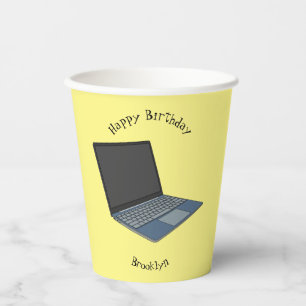 Gobelets En Papier Illustration de dessin sur ordinateur portable