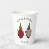 Gobelets En Papier Illustration de dragon fruit (Verso)