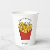 Gobelets En Papier Illustration de frites (Verso)