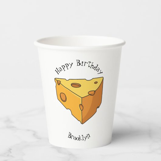 Gobelets En Papier Illustration de fromage (Recto)