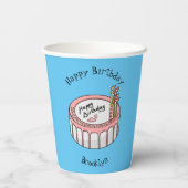 Gobelets En Papier Illustration de gâteau d'anniversaire (Verso)