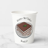 Gobelets En Papier Illustration de gâteau de Tiramisu (Verso)