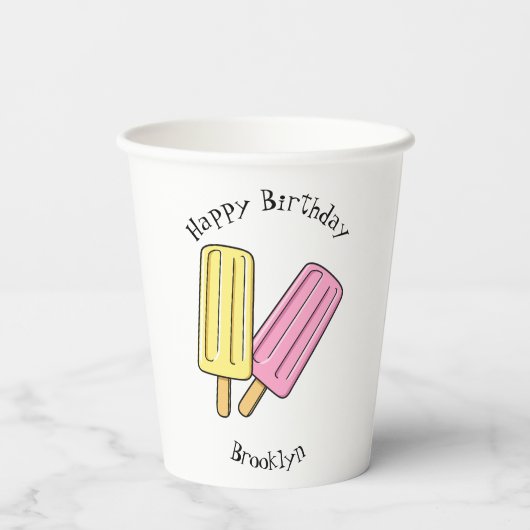 Gobelets En Papier Illustration de Ice pop (Verso)